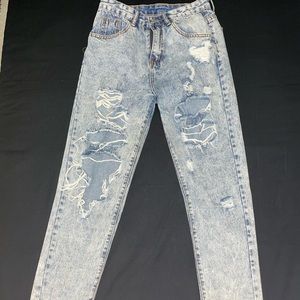 shein acid wash light jeans